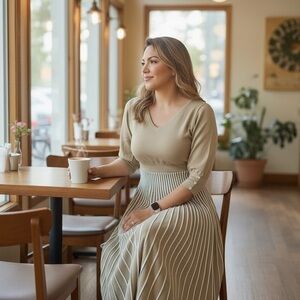 Chicwish Beige and White Knit Top